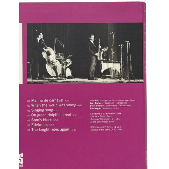 Stan Getz Quartet - In Paris Music CD 2002 Universal Music Saxophone Reissue - Picture 4 of 16